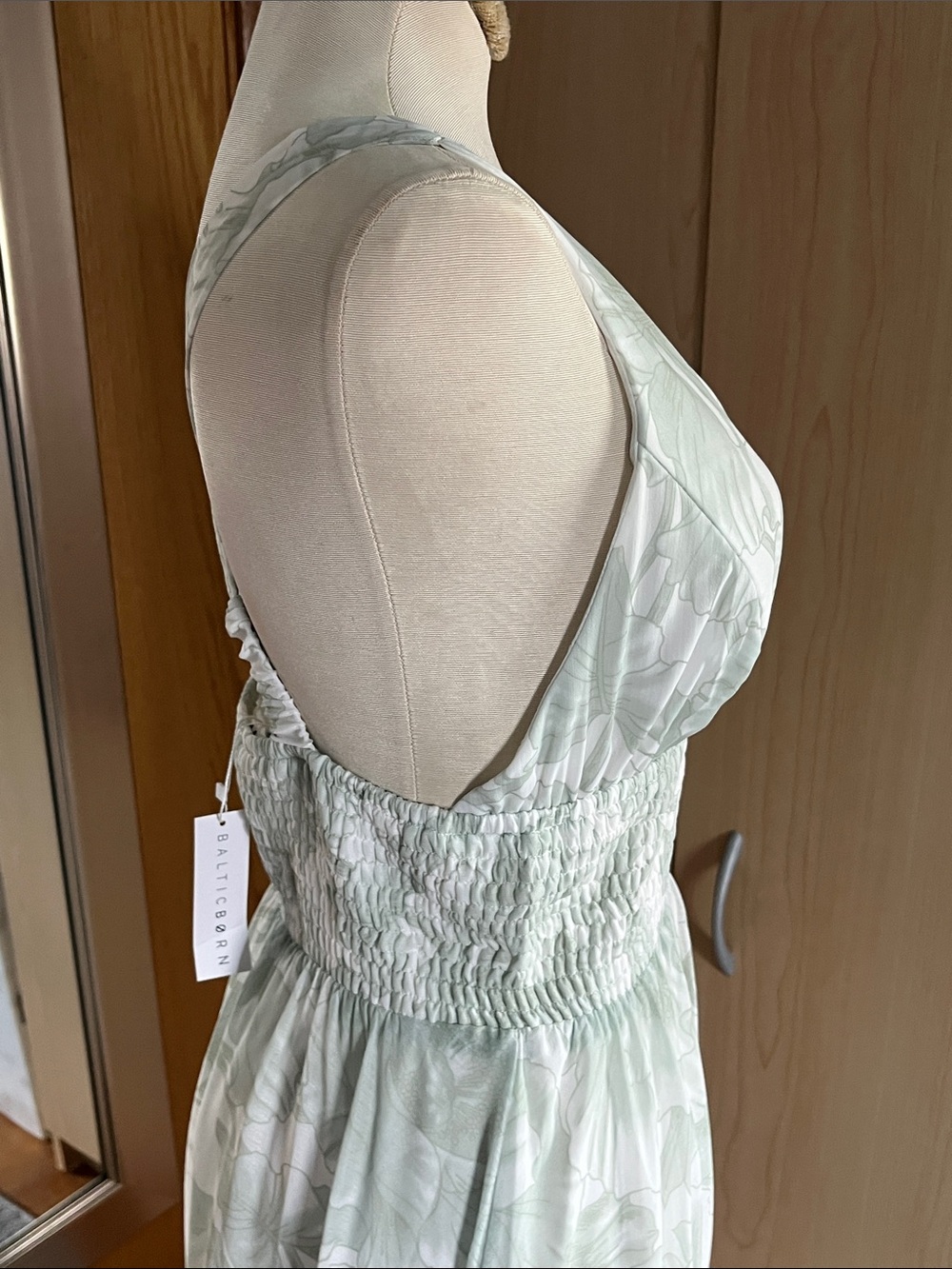 Baltic Born Sienna Light Sage Floral Maxi Dress with Smocked Waist size M NWT - Picture 10 of 17